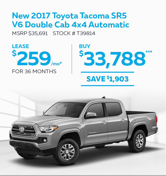New 2017 Toyota Tacoma SR5 V6 Double Cab 4x4 Automatic