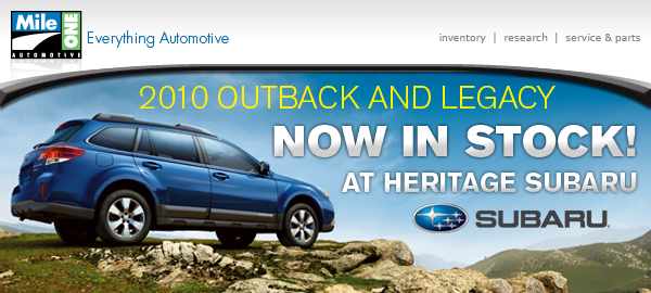 2010 Outback and Legacy - Now In Stock!