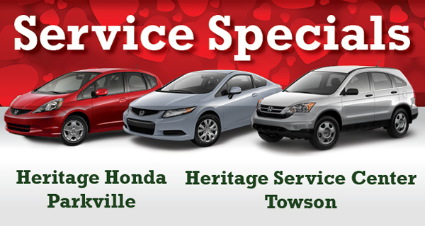 Service Specials at Heritage Honda Parkville and Towson