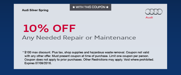 Any Needed Repair or Maintenance 10% Off