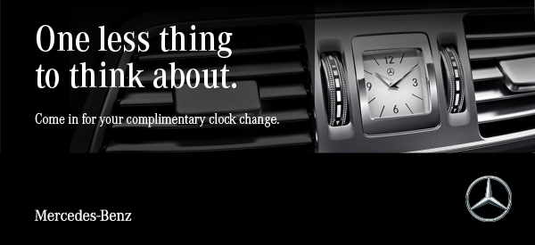 Come in for your complimentary clock change.