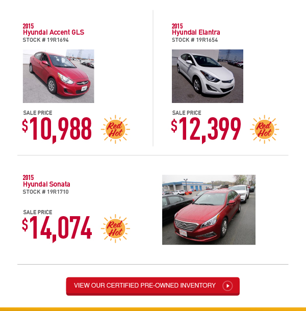 Check out these great offers on Pre-Owned Hyundai cars!