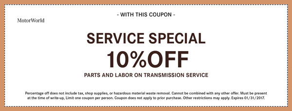 10% OFF Parts and Labor