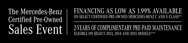 The Mercedes-Benz Certified Pre-Owned Sales Event