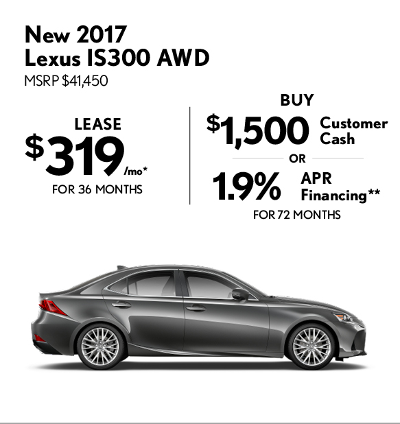 New 2017 Lexus IS300 AWD