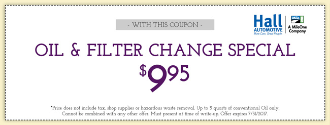 Oil & Filter Change $9.95