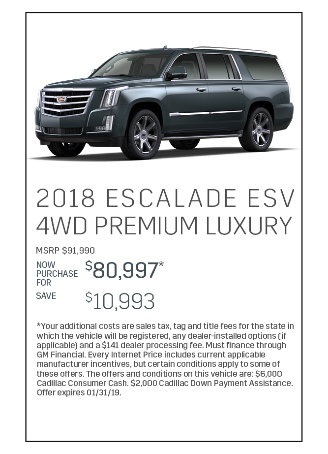 2018 CADILLAC Escalade ESV 4WD Premium Luxury