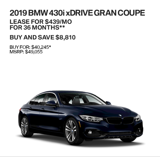 2019 BMW 430i xDRIVE GRAN COUPE