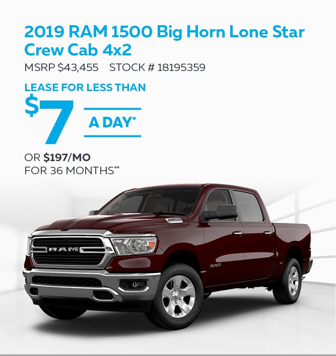 2019 RAM 1500 Big Horn Lone Star Crew Cab 4x2
