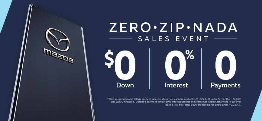 Zero · Zip · Nada Sales Event 