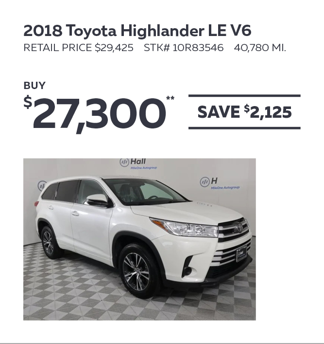 2018 Toyota Highlander LE V6 