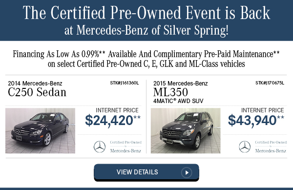 The Certified Pre-Owned Event is Back at Mercedes-Benz of Silver Spring